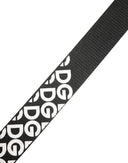 Dolce & Gabbana Weiß-schwarzer Ledergürtel mit Logo und Metallschnalle