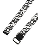 Dolce & Gabbana Weiß-schwarzer Ledergürtel mit Logo und Metallschnalle