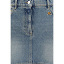 Courrèges Blaue Jeansrock
