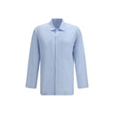 Umit Benan Havana Blaues Seidenhemd