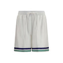 Casablanca Hotel Crest Weiße Seiden-Bermudashorts