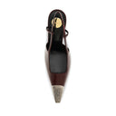 Saint Laurent Bordeauxrote Pumps aus Kalbsleder Bos Taurus mit hohem Absatz