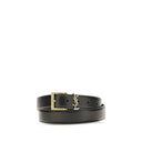 Saint Laurent Schwarzer Kalbsleder Bos Taurus Regular Gürtel