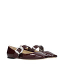 Jimmy Choo Rote Ballerinas Cheri aus Lackleder