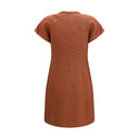 Brunello Cucinelli Braunes Viskose-Freizeitkleid