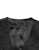 Dolce & Gabbana Schwarzer 3-teiliger Brokat-Jacquard-Anzug MARTINI